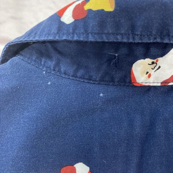 Denim & Flower Ricky Singh Santa Claus Button Up Short Sleeve Men’s-Medium Blue - Picture 13 of 13